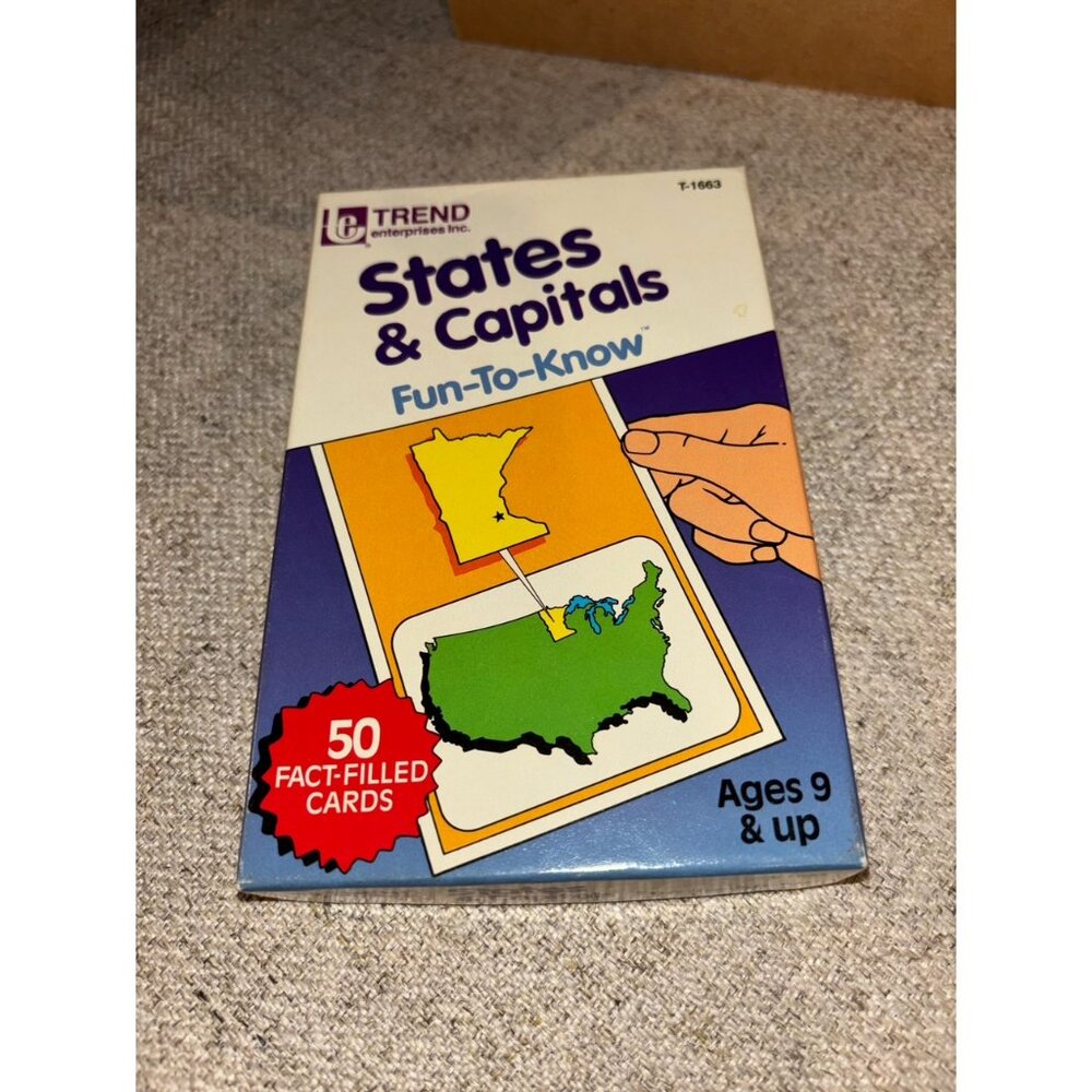 States & Capitals 50 Geography Flash Cards (Trend Enterprises T1663)